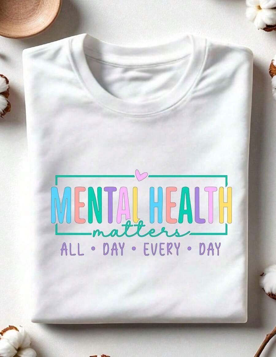 Camiseta "La Salud Mental Importa", Camiseta Motivacional para Regalo a Maestros, Camiseta Unisex de Alta Calidad para Terapeutas, Idea de Regalo para Psicólogos.OC-192 - Blanco - Ver 1