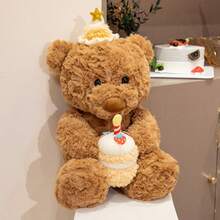 Gấu bông Teddy 15 inch cầm bánh kem chúc mừng sinh nhật, gấu bông Teddy lớn dễ thương, quà trang trí sofa, quà tiệc và lễ hội cho trẻ em, gia đình, bạn bè và bạn cùng lớp, quà tặng tinh tế cho Giáng sinh và Lễ Tình nhân. - Nhiều màu - Xem 4