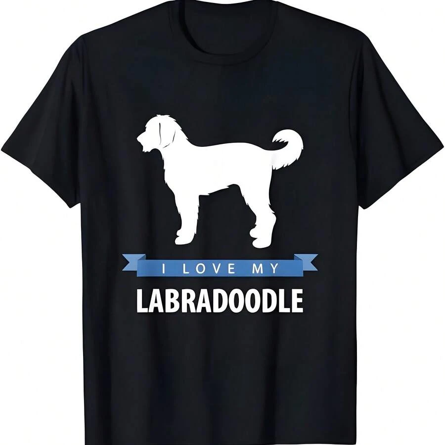 Camiseta de silueta negra Goldendoodle - Negro - Ver 1