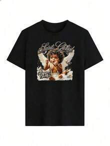 Grunge And Streetwear Style Short Sleeve T-Shirt, Fashionable Short Sleeve T-Shirt For Spring And Summer 2026, Made In Mexico, 180 Grams. Cartoon Print, Couple Design, Suitable For Indoor Or Outdoor Wear. Crew Neck, Unisex, Ideal For Office And Leisure. One-Pack. - BK-P631577SLNDXZGY507 - 查看 3