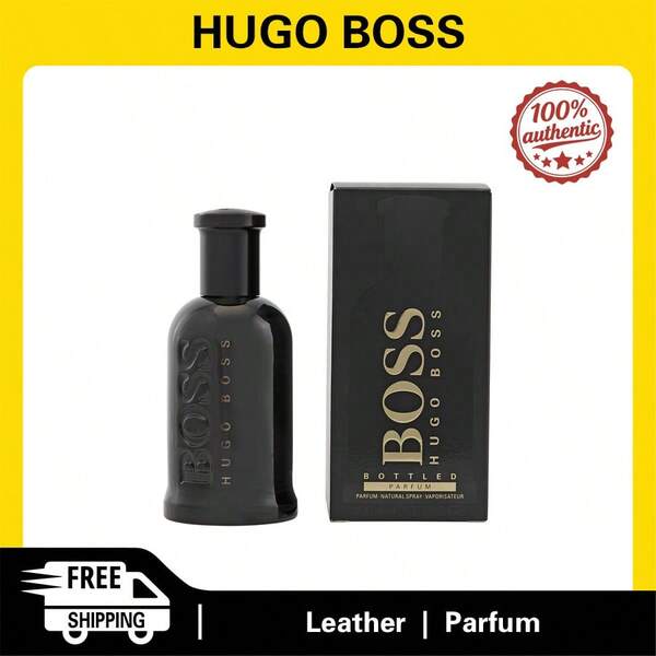 Hugo Boss Perfume en spray Boss Bottled para hombres, 100ml, con notas de cuero, fragancia original auténtica y de larga duración