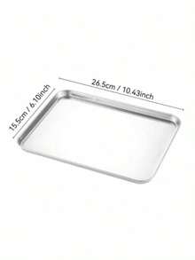 Nordic Industrial Style Stainless Steel Rectangular Tray - Metal Serving Plate Suitable For Desserts, Cakes, Coffee Shops And Home Use - Silver - View 12
