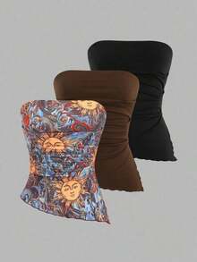 Top tubo asimétrico con estampado de leopardo sexy Y2K - Multicolor 6 - Ver 7