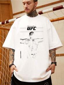 Charles Do Bronx 180GT Men's T-Shirt, Black And White With Wrestler Print, High Quality, Crew Neck, Basic Loose Fit For Men And Women, Breathable, Versatile, Machine Washable, Comfortable, Sizes S-3XL, Essential For Everyday Casual Summer Sports. Men's T-Shirt , Women's Tops, Sweatshirts - 白色 - 查看 4