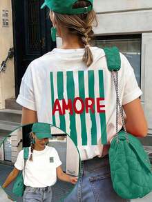 Women's Casual Short Sleeve Crew Neck T-Shirt - Printed Design, Soft And Comfortable Fabric, Machine Washable,  White Summer Blouse - White - View 1