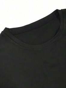 Round Neck T-Shirt With Queen Crown Print, Casual Short Sleeve T-Shirt For Spring And Summer, Women's Clothing - Black - View 5