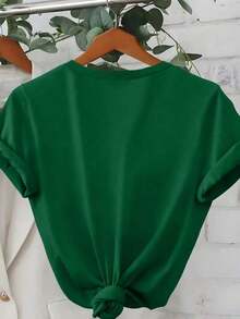 DrmWander Vacaciones, Primavera, Ropa de Resort para Mujer, Camisetas Gráficas de Primavera para Mujer, Corte Corto - Verde - Ver 2