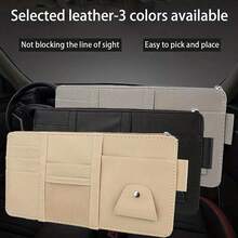 Multi-Functional Car Sun Visor Storage Clip, Universal Car Sun Visor Storage Rack - Multi-Pocket Zipper Storage Bag, Can Store Credit Cards, Driving License, Glasses, Etc., Suitable For All Cars, Trucks, SUVs, Car Storage Accessories - A - View 5