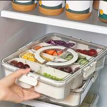 2 Pcs Fruit Salad Storage Container, Resealable Container, Lunch Box, Eight-Compartment Storage Box, Portable Refrigerator Organizer, Condiment Container, - one-size - View 3
