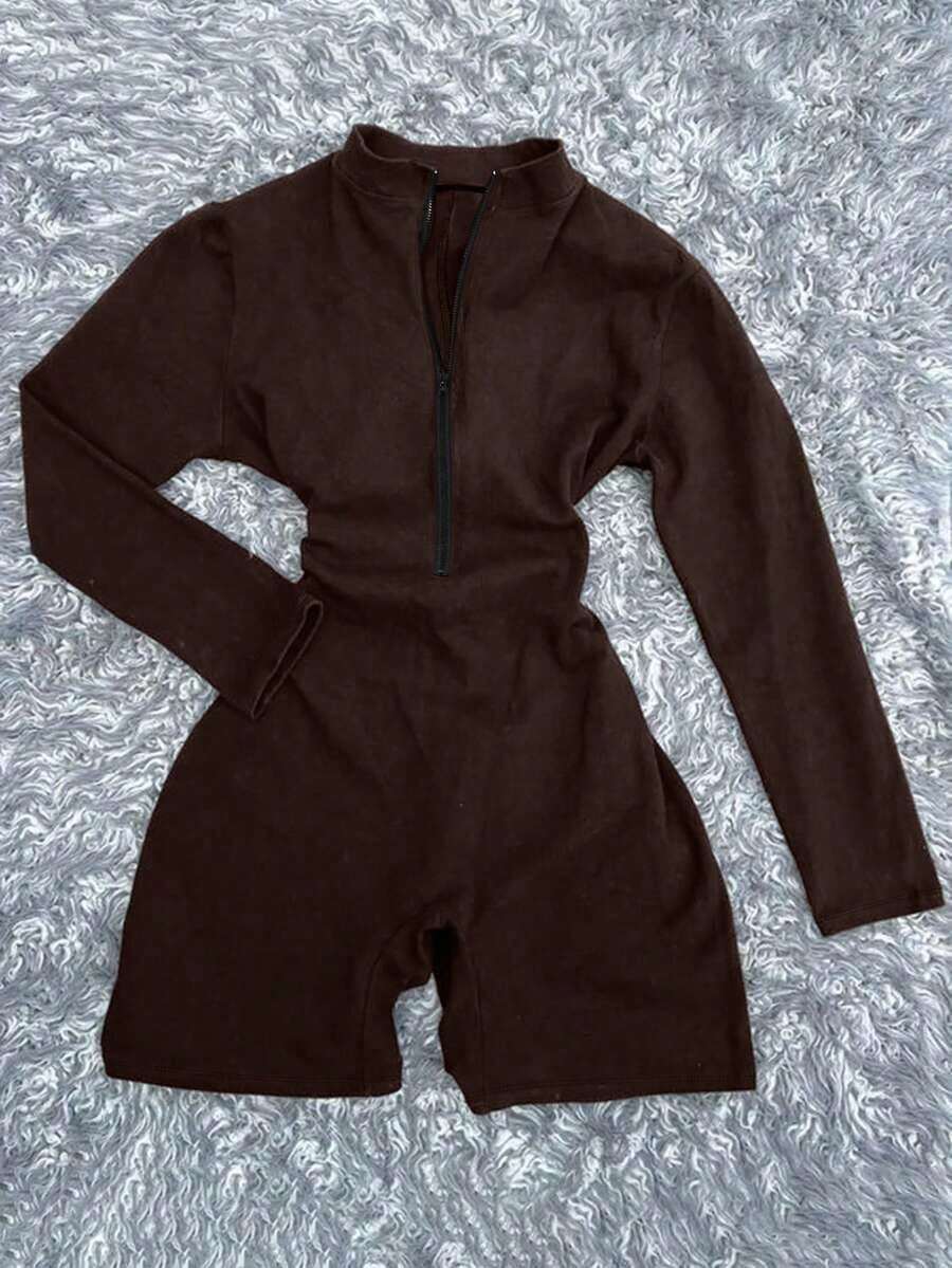 Mono casual y sexy con cremallera para mujer, adecuado para verano e invierno, de moda, conjunto para hermana, regalo para hermana, regalo familiar, de moda, regalo para vacaciones - Multicolor 3 - Ver 1