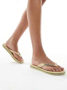 Havaianas 女士休闲一脚蹬平底人字拖，舒适百搭，适合日常穿着 - Cream - 查看 1