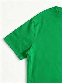 Fashionable Women's T-Shirt, Casual Short Sleeve Women's T-Shirt - Teacher's Day Gift, With Name Design, Colorful Icons And Medium Elasticity Fabric, Machine Washable Educator's T-Shirt, Teacher's Outfit, School Themed Design, Stretch Fabric Top. - 綠色的 - 查看 5