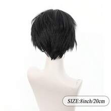 Men's Short Wig, Natural Fluffy Straight Synthetic Hair Wig With Bangs, Realistic Daily Cosplay Costume Wig For Men, Breathable & Lightweight, Halloween - Multicolor - View 5