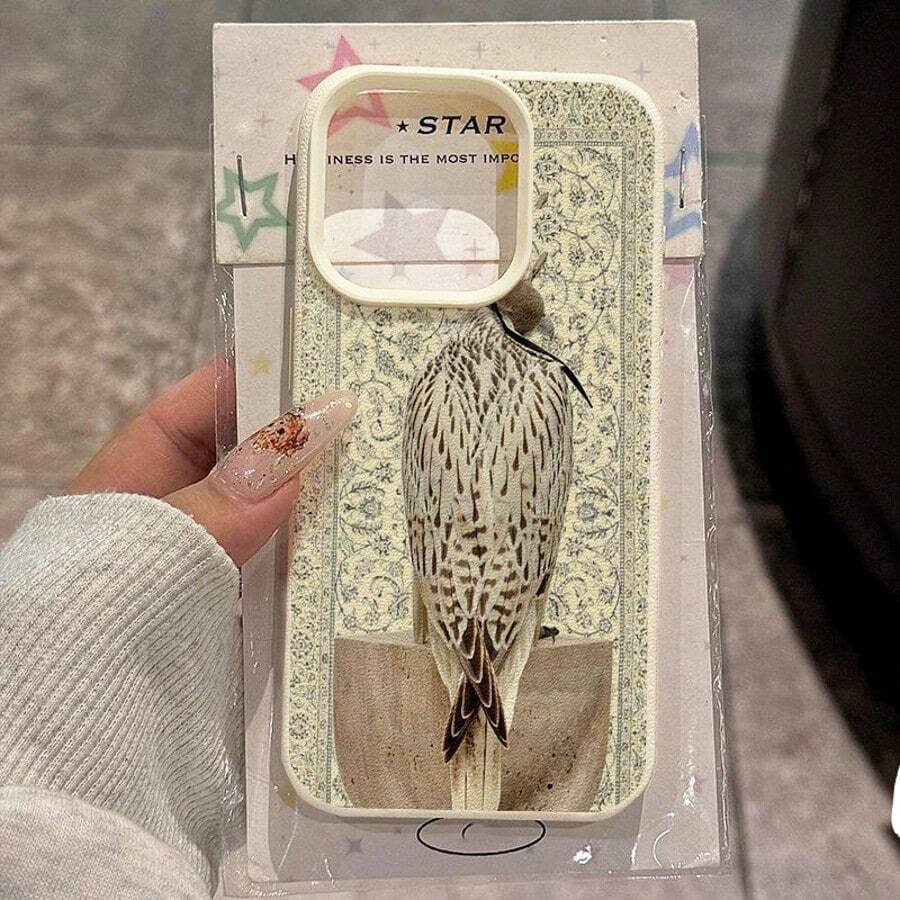 Ốp lưng điện thoại Fierce Animals 1 chiếc chất liệu TPU họa tiết chim ưng cổ điển độc đáo, tương thích với iPhone 17 Pro Max/17/16 Pro Max/15/13/12/11, S20 FE/A15/S24/A55, Note 11/Note 12/Note 13 Pro, bảo vệ toàn diện chống rơi mềm mại - trắng - Xem 1