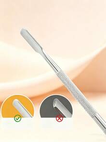 1pc Dual-Ended Stainless Steel Cuticle Pusher, Nail Care Tool To Solve Issues Of Damaged Nail Surface, Slippery Regular Pushers, Incomplete Cuticle Removal, And Difficult Nail Fold Cleaning - Multicolor - View 6