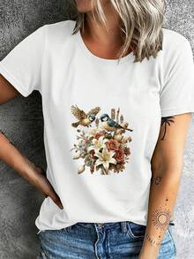 Designed For Modern, Stylish, And Comfortable Women, This Women's Summer T-Shirt, With Its Short Sleeves And Modern Style, Is Comfortable And Breathable, Suitable For Sports And Fitness Activities, As Well As Casual Outings. Made From Premium Soft And Breathable Fabric, Designed For All-Day Comfort And Versatile Everyday Wear, It's Perfect For Casual Occasions. - 白色 - 查看 12