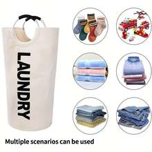 2pcs Large Capacity Oxford Cloth Laundry Basket, Foldable Waterproof Dirty Clothes Hamper With Handle, Portable Home Storage Organizer For Bedroom Bathroom Kitchen Laundry Room Clothes Sorting - Multicolor - View 1