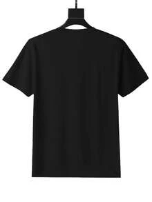 Women's Lightweight Loose-Fitting Clothing, Loose-Fitting Women's T-Shirt, Casual Short-Sleeved Top With Round Neck, Slightly Stretchy Fabric, Machine Washable, Comfortable Fit Suitable For All Seasons, Women's T-Shirt, Unique 2D Flat Print T-Shirt, Comfortable Fit For Casual Daily Wear. - 黑色 - 查看 3