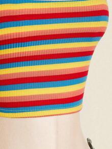 Camiseta de mujer de tirantes con cuello halter de unicolor - Multicolor - Ver 11