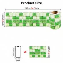1 rollo de papel tapiz autoadhesivo, pegatina de pared con patrón de mosaico, pegatina de borde, pegatina de zócalo, adecuado para el hogar, la cocina, la habitación, la pared, la decoración del zócalo - 1PC - Ver 10