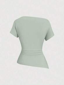 Camiseta casual asimétrica de hombro para mujer - Multicolor 7 - Ver 4