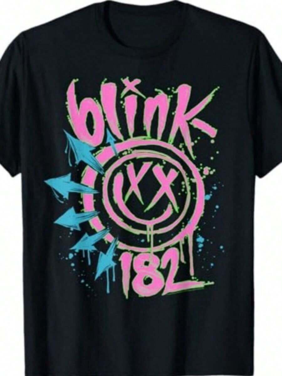 Blink 182 Neon Rock Music Band-Shirt - Black - View 1