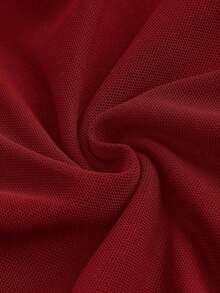 Camiseta ajustada casual de mujer con volantes y lunares, con lazo - Rojo - Ver 4