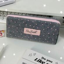 Estuche de lápices con diseño de estrella gris, caja de papelería portátil para estudiantes, estuche de lápices de gran capacidad, estilo de moda Ins, adecuado para el transporte diario, esencial para estudiantes, imprescindible para volver a la escuela - Nuevo modelo - Ver 8