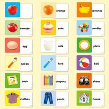 54pcs/Box English Vocabulary Flash Cards, 54 Different Diverse Item Images & Corresponding Word Learning, Rounded Corners Design For Hands, Excellent Choice For Parent-Child Interaction, Popular Learning Cards For Back To School Season - Rose Red - View 8