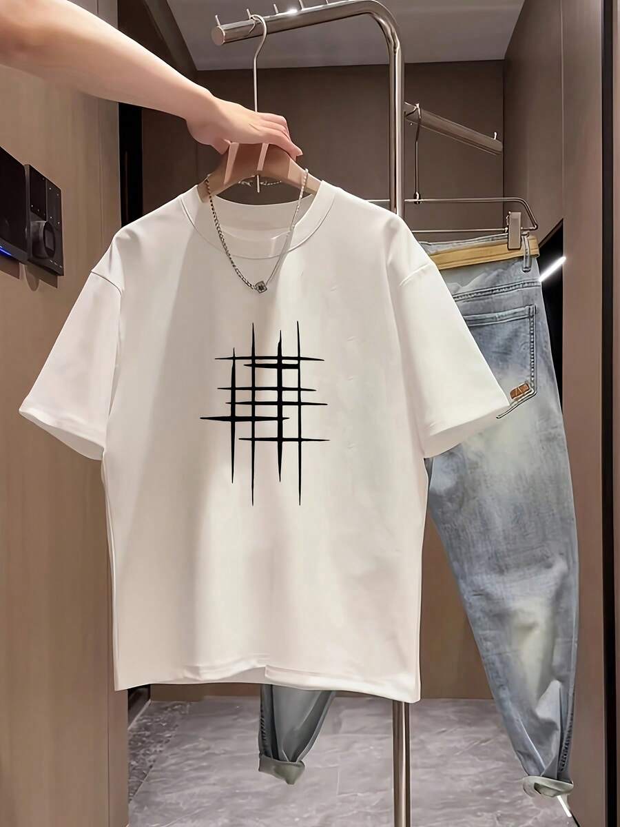 New Women's Short-Sleeved T-Shirt, 180g, 100% Cotton - Versatile Casual T-Shirt With Summer Print For Men - Summer Print T-Shirt For Couples - Unisex - Holiday Gift - 白色 - 查看 1