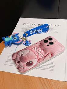 Disney Lilo And Stitch Phone Case : 3D Fluffy Pattern Border Protector Phone Soft Phone Case With A Free Cute Stitch Bracelet Chain Lanyard, Stitch, Lilo, Angel, For Apple 17 Promax 17 Pro 16 15 14 13 12 11 Pro Max XS Max X XR Soft Cover Summer Phone Case - trắng - Xem 6