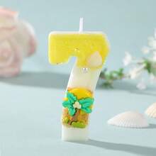 兒童5歲生日蠟燭,海灘棕櫚樹設計數字蠟燭,適用於夏季幼兒派對,夏威夷主題蛋糕裝飾用品 - 多色 - 查看 6