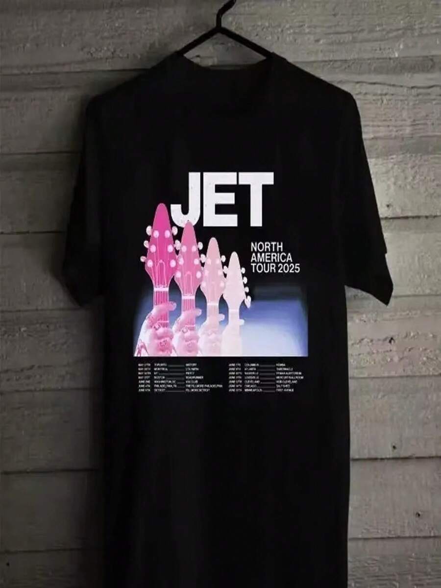 Camisetas para fans de la gira Jet 2026, disponibles en tallas de la S a la 5XL. - Negro - Ver 1