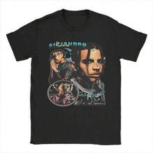 Camiseta unisex de manga corta, Leisure Rauw Alejandro Vintage Bootleg T-Shirt para hombre, camiseta de cuello redondo, camiseta de manga corta, ropa de verano, playeras hombre, spiderman, ,  mujer, romwe men, boho chic, regalos para maestras, camiseta para mujer, conjuntos curvy para hombre, y2k - Negro - Ver 6