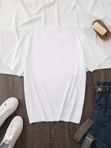 Adorable Beagle Dog Mom Graphic Tee For Women - Casual Short Sleeve Crew Neck Tee, Lightweight And Breathable Fabric, Perfect For Casual Outfits, Mother's Day Gift, Or Everyday Comfort | Playful Graphic Tee | Comfortable Fit - 白色的 - 查看 2