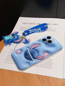 Disney Lilo And Stitch Phone Case : 3D Fluffy Pattern Border Protector Phone Soft Phone Case With A Free Cute Stitch Bracelet Chain Lanyard, Stitch, Lilo, Angel, For Apple 17 Promax 17 Pro 16 15 14 13 12 11 Pro Max XS Max X XR Soft Cover Summer Phone Case - 白色 - 查看 6
