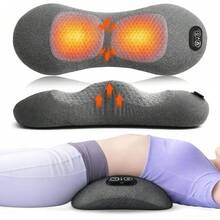 Smooth Spine Triple Fusion Back Massager For Sciatica Pain Relief, 3-In-1 Lumbar Traction Device With Heat And Vibration, Lower Back Stretcher For Office Chair & Car Support - Grey - View 10