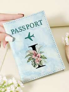 1pc A-Z 26 Letters Fashionable Letter Print Stylish Burgundy Passport Cover, Premium PU Leather Passport Wallet With Multi-Card Pockets For Credit Cards, Boarding Passes, And IDs, Compact And Portable Travel Essentials Organizer For Women, Men - Pink - View 68