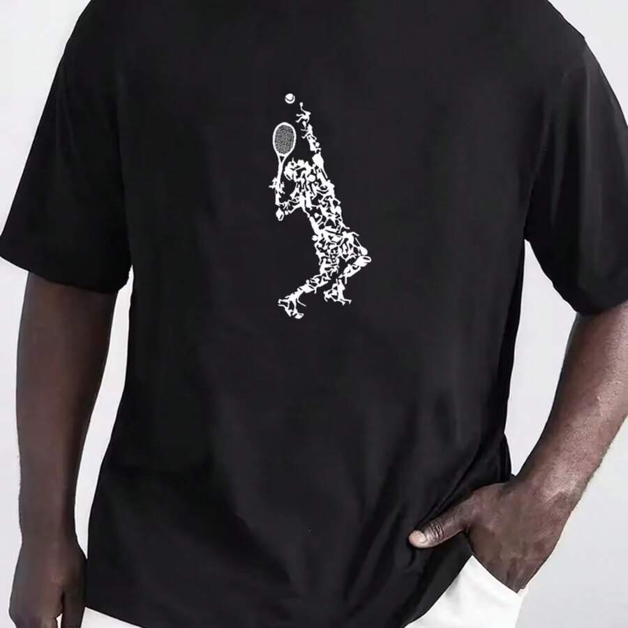 Camiseta impresa para hombres y mujeres - Negro - Ver 1