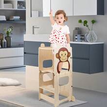 Rutschfeste Lernstühle, Kinderhocker,Mit Maltafel,Für 2bis 6Jährige - Affe - Übersicht 7
