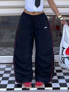 Women's Color-Blocked Parachute Pants For Spring And Summer Outings And Concerts - Negro 2 - View 5