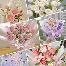 624/1024pcs Pipe Cleaner Handmade Set, Pipe Cleaner Flower Making Kit, 8 Colors Flower Making Set With Fuzzy Stems, Floral Wire, Gardening Tape, Stamens, Pearls, Instruction Manual And Ribbons - Multicolor - View 8
