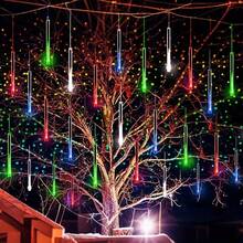 1pc LED Meteor Shower String Light With 8 Tubes, USB Powered Fairy Lights, IP44 Waterproof, Suitable For Decorating Patio, Landscape, Bar Tent, Fence, Christmas, Halloween And More Scenarios. Santa Claus - Multicolor - View 9