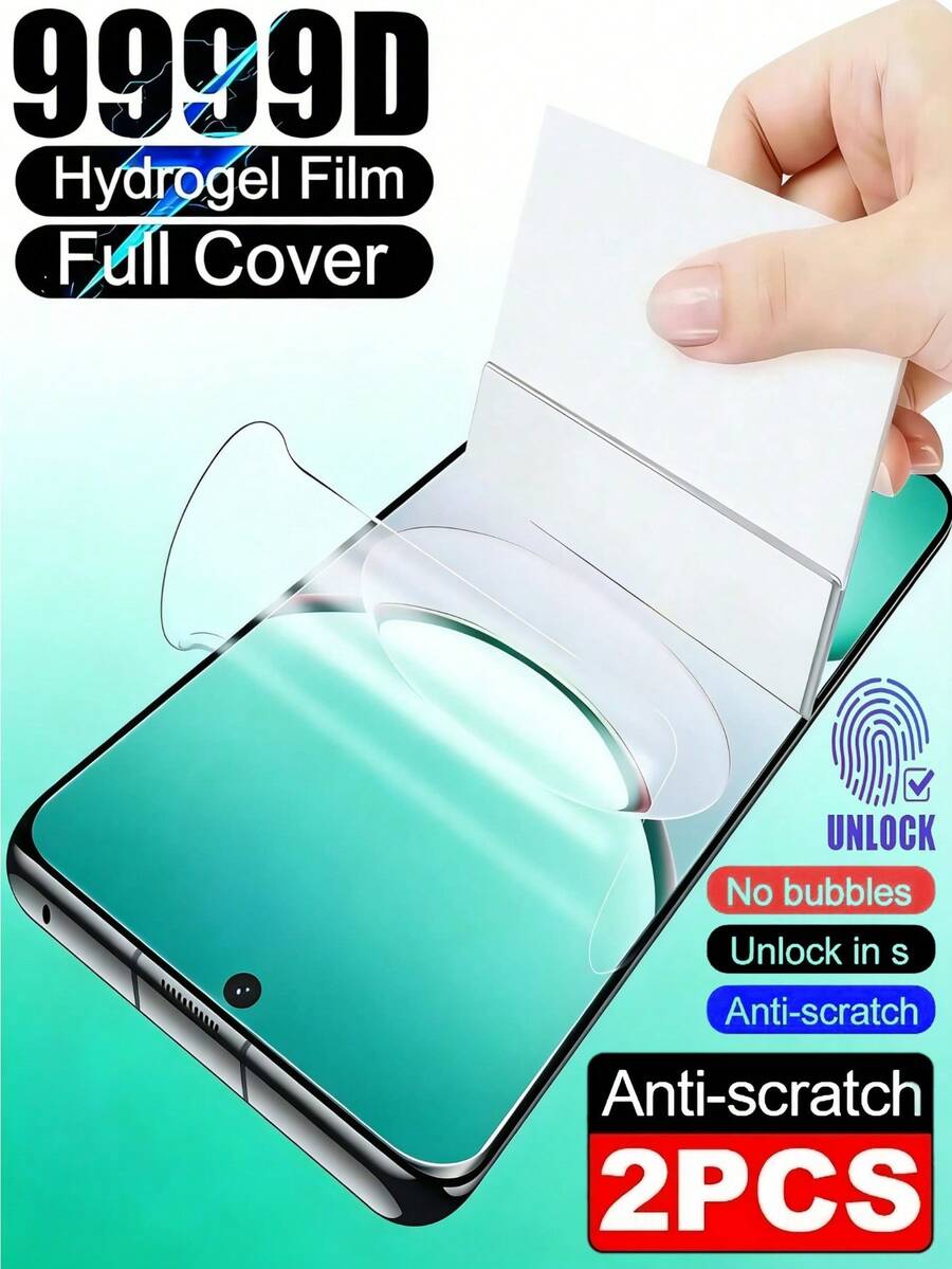 2片裝 Galaxy S26 S25 S24 Ultra, A57 A56 A55, A37 A36 A35, A17 A06 A07, 15T 14T Poco X6 M6, Note 13 14 12 4G 5G 超清晰水凝膜 防爆防刮耐用，支援指紋辨識，軟膜非玻璃 [國際版，非本地版]