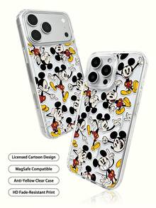 1 chiếc ốp lưng acrylic trong suốt 2 trong 1 hình chuột Mickey dễ thương, được cấp phép chính thức, có chức năng sạc không dây từ tính, thiết kế hoạt hình sáng tạo với họa tiết camera nổi, dày dặn, chống rơi vỡ, tương thích với các dòng điện thoại Apple iPhone 17 Pro Max/Air, 16, 11/12/13/14 Plus/XR/7/8 Plus/15 Pro Max - Trong sáng - Xem 4
