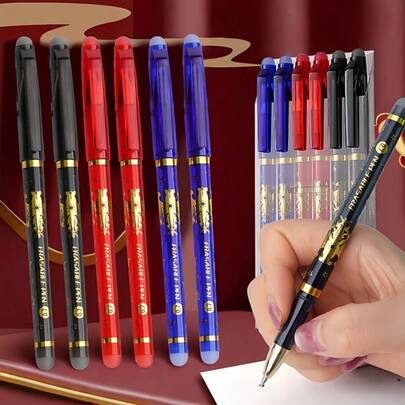 12-Pack Of Blue Erasable Gel Pens, 0.7mm Quick-Drying Tips, With A Smooth And Soft Grip Design, Perfect For Note-Taking And Writing. It Is The Perfect Office And Study Supplies, And Also An Excellent Choice For Birthday Gifts