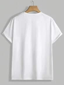 Camiseta estampada de moda informal, versátil, transpirable, de gran tamaño para mujer. - Blanco - Ver 2