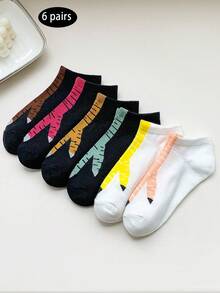 6 Pairs Absorbent Soft Chicken Claw Pattern Socks, Versatile Short Ankle Socks, All Season - Multicolor - View 7