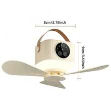 Hailicare Wireless Portable Mini Hanging Fan With Light, Remote Control, Rechargeable, 7200mAh Battery, 4 Speeds, Timing Function, Suitable For Outdoor Camping, Tent, Bed, Bedroom - Apricot - View 9
