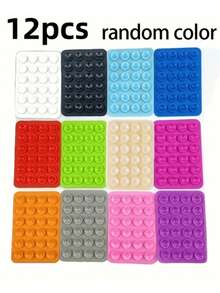 12pcs Silicone Suction Cup Phone Grip Stickers, Stable Adhesion, Suitable For Bathroom, Makeup, Bedside, Driving Navigation, Compatible With IPhone, Android Phones, Practical Gift For Friends - Multicolor - View 2